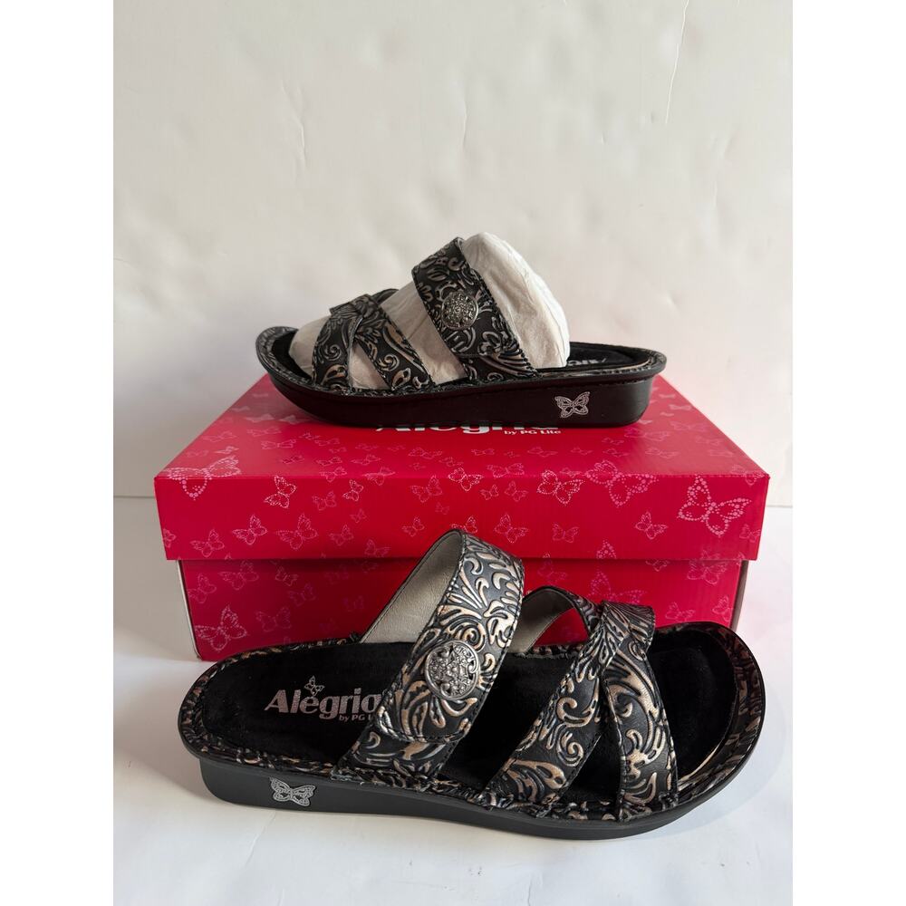 Alegria Victoriah Sandals Womens Shoe Boat Pewter Sz 38 NEW in BOX